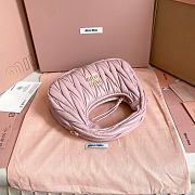 Colestore  Miu Miu Alabaster Pink Wander Matelassé Nappa Leather Hobo Mini 18x14x6cm - 3