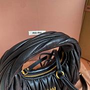 Colestore  Miu Miu Black Wander Matelassé Nappa Leather Hobo Mini 18x14x6cm - 6
