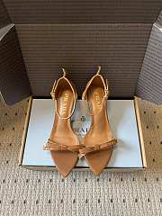 Colestore  Prada Chalk Caramel Leather Bow Sandals  - 1