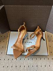 Colestore  Prada Chalk Caramel Leather Bow Sandals  - 4