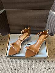 Colestore  Prada Chalk Caramel Leather Bow Sandals  - 5