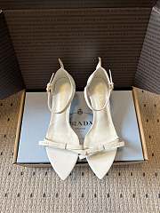 Colestore  Prada Chalk White Leather Bow Sandals  - 1