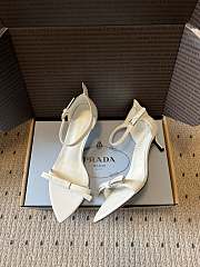 Colestore  Prada Chalk White Leather Bow Sandals  - 6