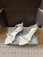 Colestore  Prada Chalk White Leather Bow Sandals  - 4