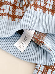 Colestore  Dior Cropped Sweater Blue and Brown Check'n'Dior Wool Knit - 3