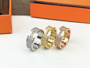 Colestore Hermès H Ring, Small Model, Paved with Diamonds