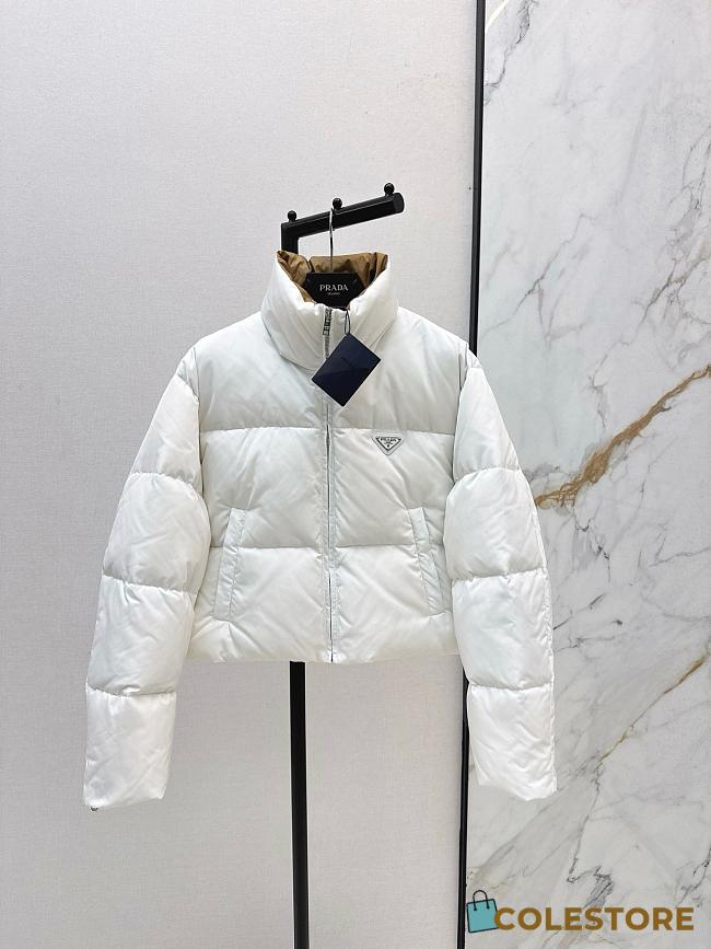 Colestore  Prada White Re-nylon Cropped Convertible Down Jacket - 1