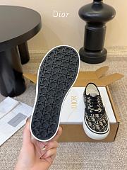 Colestore  Dior Saltwind Sneaker Beige and Blue Dior Oblique Embroidered Cotton - 6