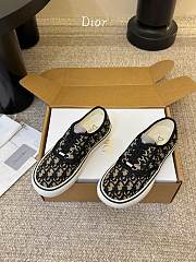 Colestore  Dior Saltwind Sneaker Beige and Blue Dior Oblique Embroidered Cotton - 3