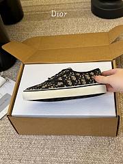 Colestore  Dior Saltwind Sneaker Beige and Blue Dior Oblique Embroidered Cotton - 5