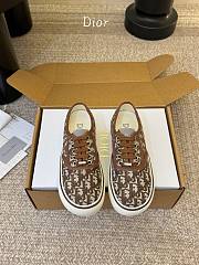 Colestore  Dior Saltwind Sneaker Beige and Brown Dior Oblique Embroidered Cotton - 1