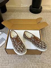 Colestore  Dior Saltwind Sneaker Beige and Brown Dior Oblique Embroidered Cotton - 2