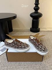 Colestore  Dior Saltwind Sneaker Beige and Brown Dior Oblique Embroidered Cotton - 5