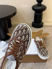 Colestore  Dior Saltwind Sneaker Beige and Brown Dior Oblique Embroidered Cotton - 3