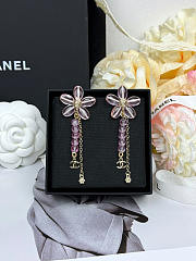 Colestore Chanel Stud earrings   Metals, Glass & Stone Beads  Gold, Pink & Transparent - 1