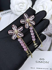 Colestore Chanel Stud earrings   Metals, Glass & Stone Beads  Gold, Pink & Transparent - 4