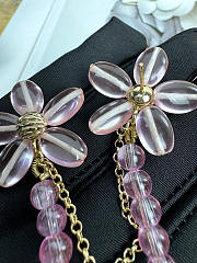 Colestore Chanel Stud earrings   Metals, Glass & Stone Beads  Gold, Pink & Transparent - 2