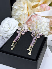 Colestore Chanel Stud earrings   Metals, Glass & Stone Beads  Gold, Pink & Transparent - 3