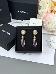 Colestore Chanel Stud Earrings Glass & Stone Beads  Gold, Pink & Transparent - 6