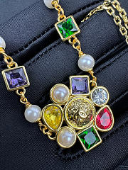 Colestore Chanel Choker   Metals, Glass & Stone Beads  Gold, Multicolor & Transparent  - 2