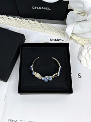Colestore Chanel Bracelet Metal, high-grade resin & stone beads  Gold, Blue, Pearl White & Crystal White - 5