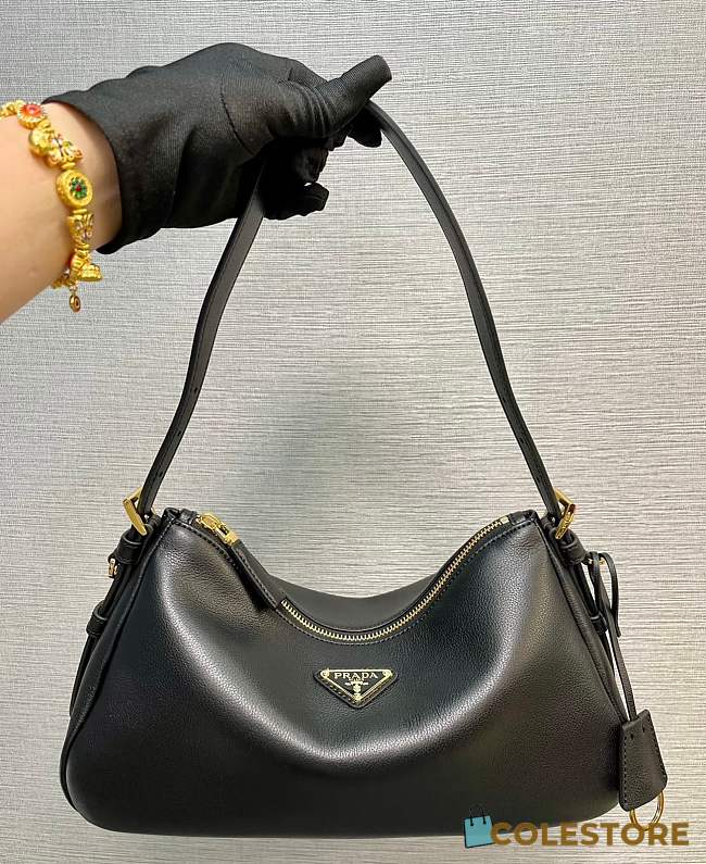 Colestore Prada Black Prada Aimée Leather Shoulder Bag 31x18x10cm - 1