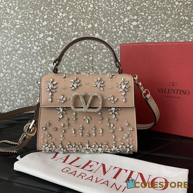 Colestore Valentino Garavani Vsling Mini Embroidered Handbag 19x13x9cm - 1