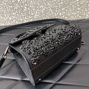 Colestore Valentino Garavani Vsling Mini Embroidered Handbag Black 19x13x9cm - 6