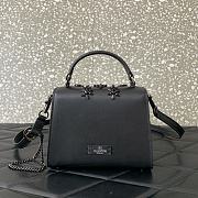 Colestore Valentino Garavani Vsling Mini Embroidered Handbag Black 19x13x9cm - 3