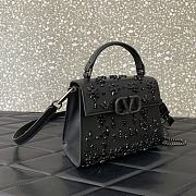 Colestore Valentino Garavani Vsling Mini Embroidered Handbag Black 19x13x9cm - 2