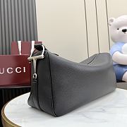 Colestore Gucci Half Horsebit crossbody bag in black soft  grainy leather 44x21x15cm - 6