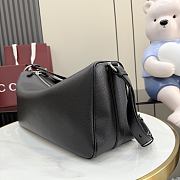 Colestore Gucci Half Horsebit crossbody bag in black soft  grainy leather 44x21x15cm - 5