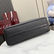 Colestore Gucci Half Horsebit crossbody bag in black soft  grainy leather 44x21x15cm - 3