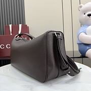 Colestore Gucci Half Horsebit crossbody bag in brown soft  grainy leather 44x21x15cm - 3