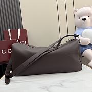 Colestore Gucci Half Horsebit crossbody bag in brown soft  grainy leather 44x21x15cm - 5