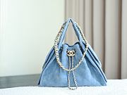 	 Colestore Chanel 25 Small Handbag Suede Calfskin & Gold-Tone Metal Blue 30x26x14cm - 1
