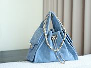 	 Colestore Chanel 25 Small Handbag Suede Calfskin & Gold-Tone Metal Blue 30x26x14cm - 6