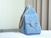 	 Colestore Chanel 25 Small Handbag Suede Calfskin & Gold-Tone Metal Blue 30x26x14cm - 5