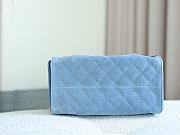 	 Colestore Chanel 25 Small Handbag Suede Calfskin & Gold-Tone Metal Blue 30x26x14cm - 3