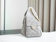 Colestore Chanel 25 Small Handbag Suede Calfskin & Gold-Tone Metal Light Grey 30x26x14cm - 4