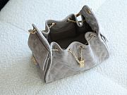 Colestore Chanel 25 Small Handbag Suede Calfskin & Gold-Tone Metal Light Grey 30x26x14cm - 2
