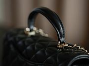Colestore Chanel Classic Mini Top Handle Bag in Lambskin & Gold-Tone Metal, Black 20x13x9cm - 6