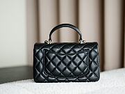 Colestore Chanel Classic Mini Top Handle Bag in Lambskin & Gold-Tone Metal, Black 20x13x9cm - 2