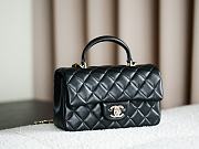 Colestore Chanel Classic Mini Top Handle Bag in Lambskin & Gold-Tone Metal, Black 20x13x9cm - 5