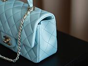 Colestore Chanel Classic Mini Top Handle Bag in Lambskin & Gold-Tone Metal, Light Blue 20x13x9cm - 3