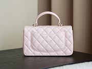 Colestore Chanel Classic Mini Top Handle Bag in Lambskin & Gold-Tone Metal, Light Pink 20x13x9cm - 2