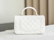 Colestore Chanel Classic Mini Top Handle Bag in Lambskin & Gold-Tone Metal, White 20x13x9cm - 6