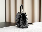 Colestore Chanel Black Quilted Caviar Mini Coco Top Handle Bag 24x14x9cm - 4