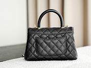 Colestore Chanel Black Quilted Caviar Mini Coco Top Handle Bag 24x14x9cm - 2