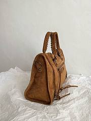 Colestore Balenciaga Women's Le City Bag Medium in Camel Suede Calfskin, Brass Hardware 38.5×24×13.5cm - 4